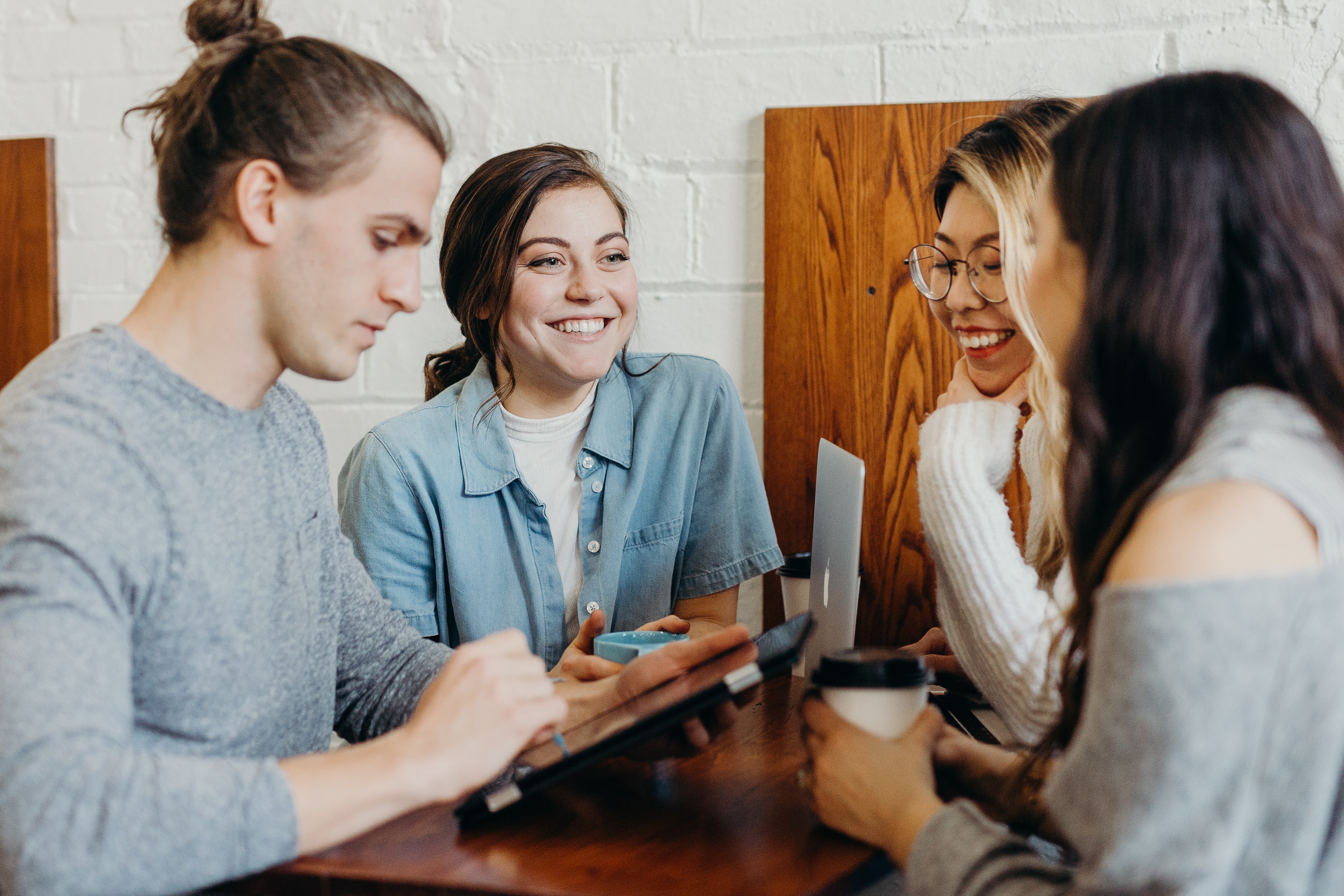 Young professionals meeting at a coffee shop